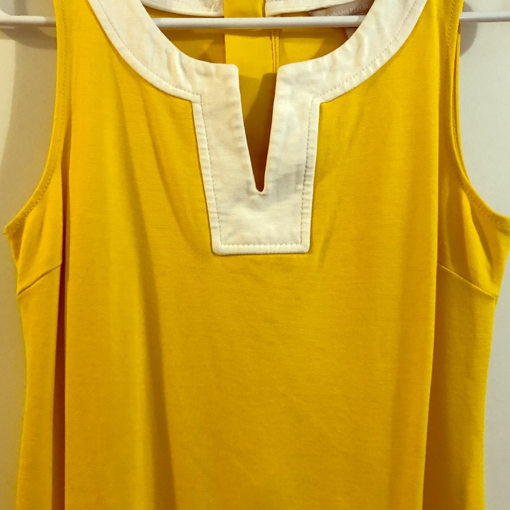 Banana Republic sz 4 yellow/white sleeveless dress